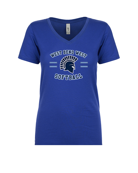 West Bend West HS Softball Curve 2 - Womens Vneck
