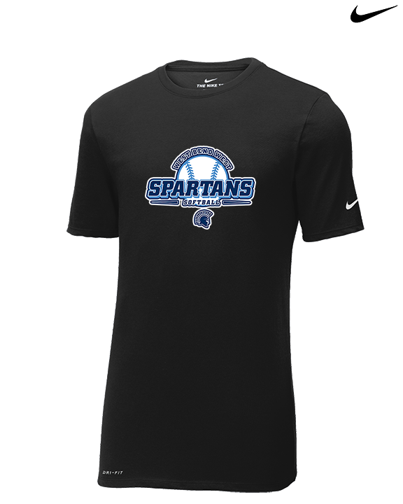 West Bend West HS Softball Primary Logo - Mens Nike Cotton Poly Tee