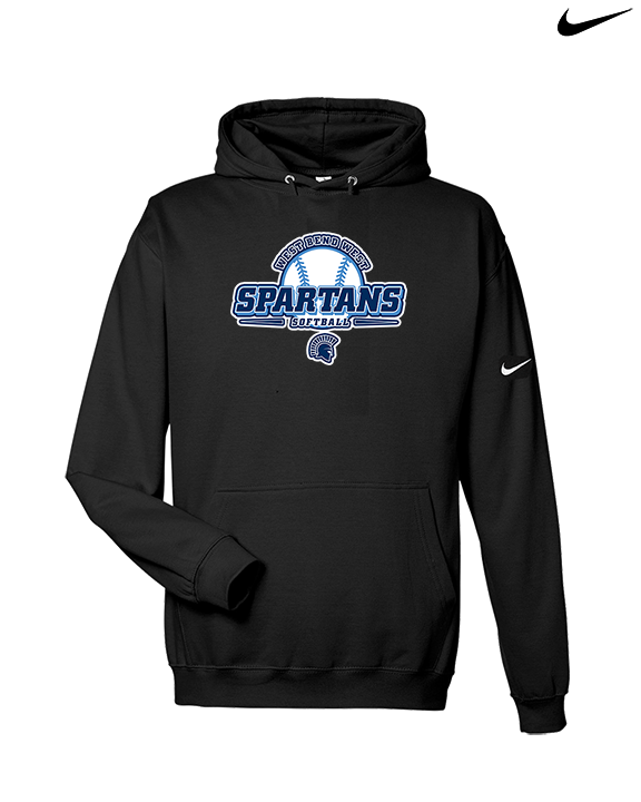 West Bend West HS Softball Primary Logo - Nike Club Fleece Hoodie