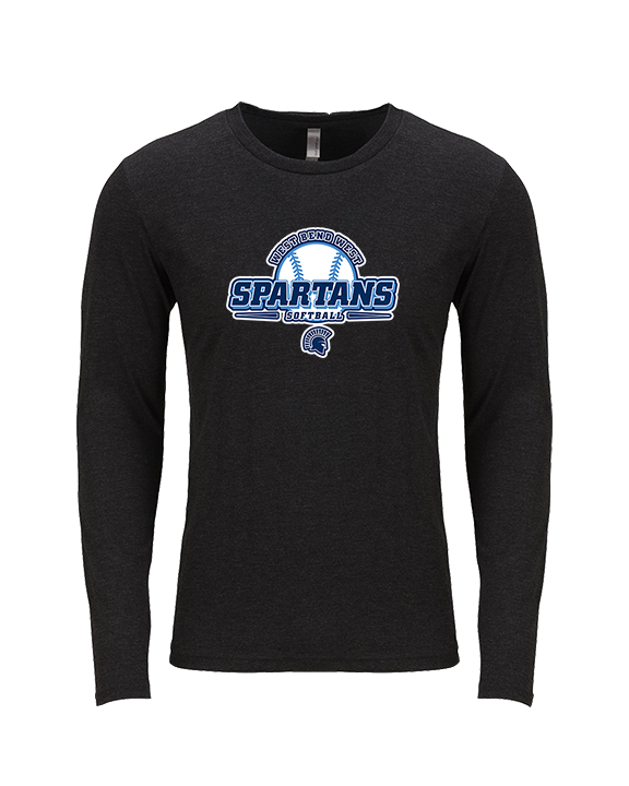 West Bend West HS Softball Primary Logo - Tri-Blend Long Sleeve