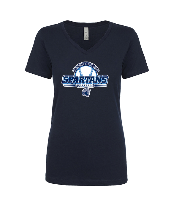 West Bend West HS Softball Primary Logo - Womens Vneck