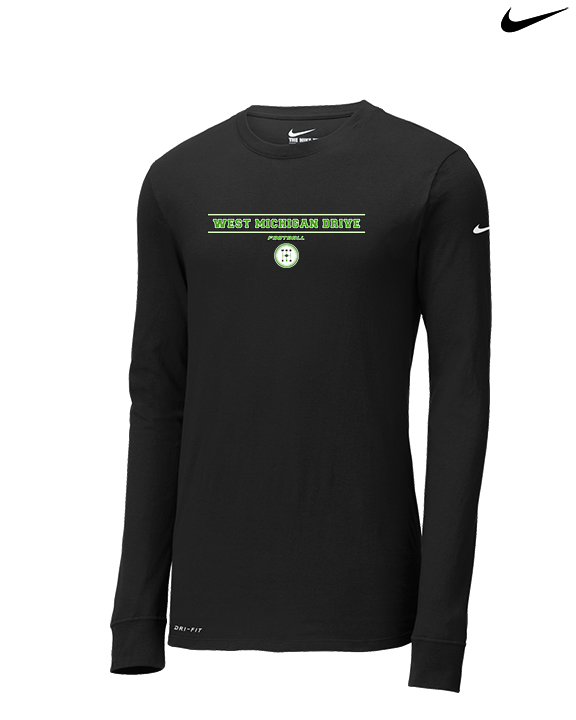 West Michigan Drive Football Border - Mens Nike Longsleeve