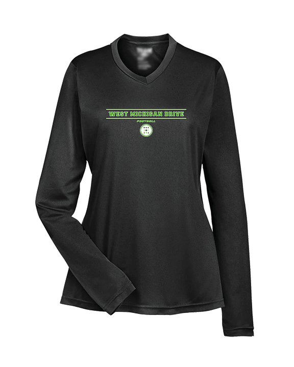 West Michigan Drive Football Border - Womens Performance Longsleeve