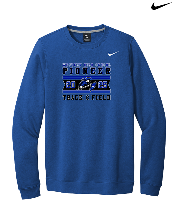 Western HS Track & Field Stamp - Mens Nike Crewneck