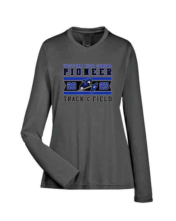 Western HS Track & Field Stamp - Womens Performance Longsleeve