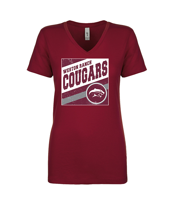 Weston Ranch HS Football Square - Womens Vneck
