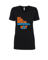 Where2Next Hoops Basketball Eat Sleep - Womens Vneck