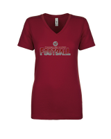 Wiregrass Ranch HS Football Splatter - Womens Vneck