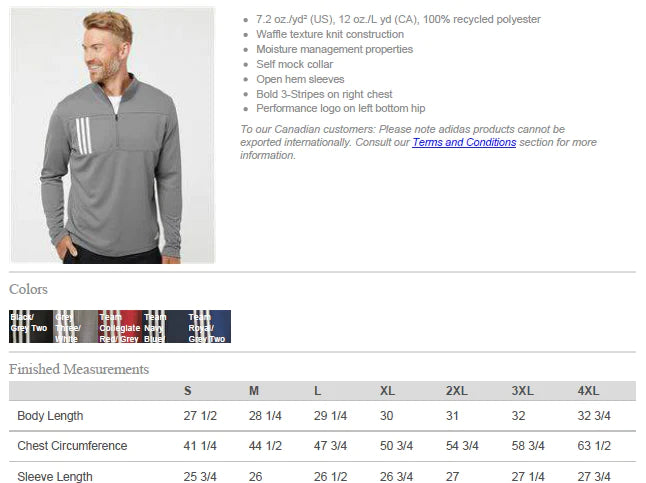 Ionia HS Football Logo - Adidas Men's Quarter Zip Pullover