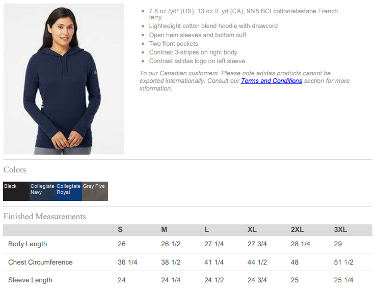 Andover HS  Football Curve - Adidas Women's Lightweight Hooded Sweatshirt