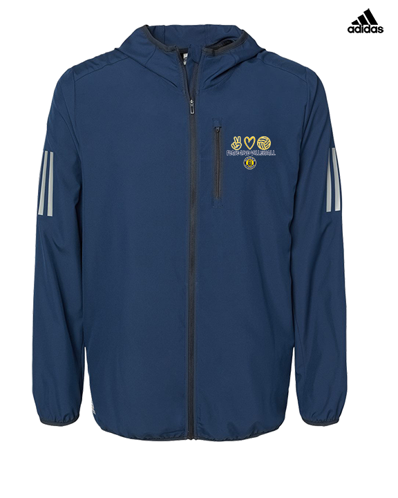 Alhambra HS Volleyball Peace Love Volleyball - Mens Adidas Full Zip Jacket