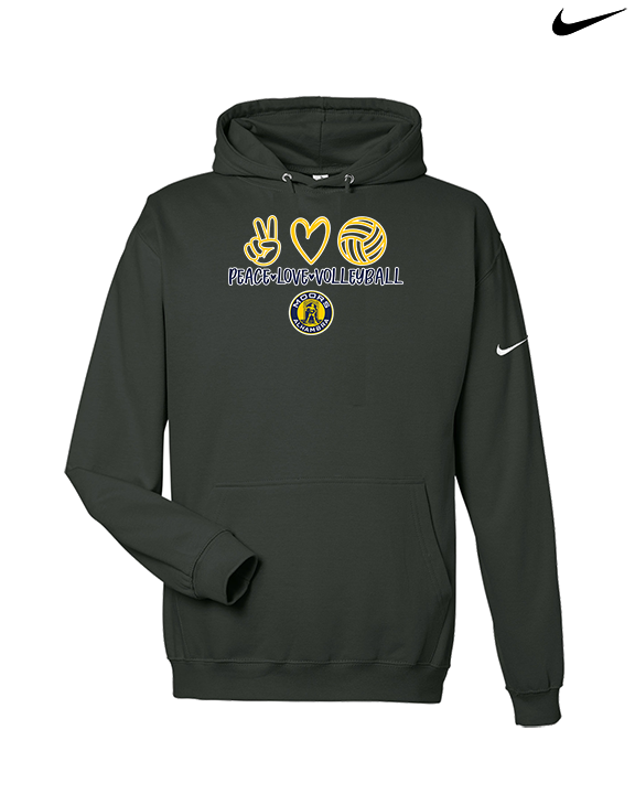 Alhambra HS Volleyball Peace Love Volleyball - Nike Club Fleece Hoodie