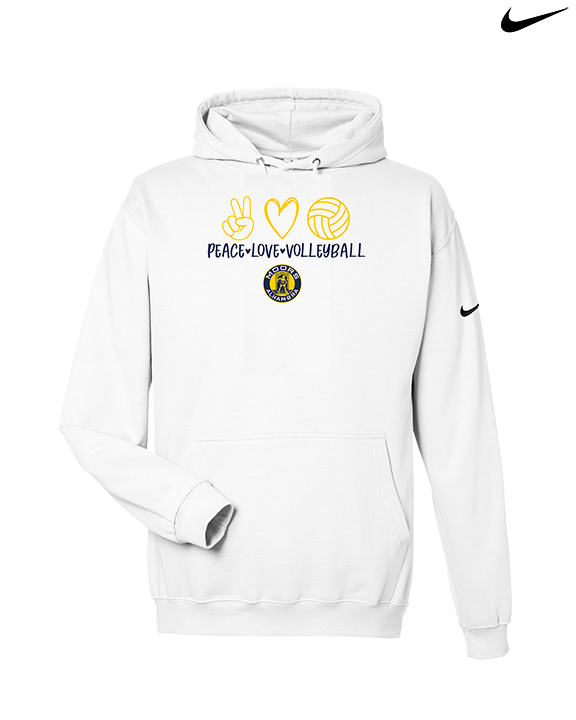 Alhambra HS Volleyball Peace Love Volleyball - Nike Club Fleece Hoodie