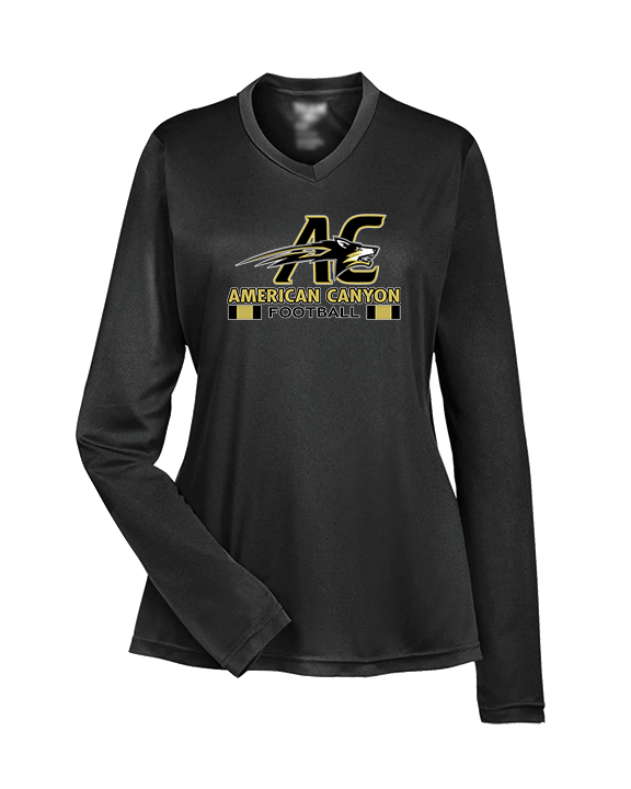 American Canyon HS Football Stacked - Womens Performance Longsleeve