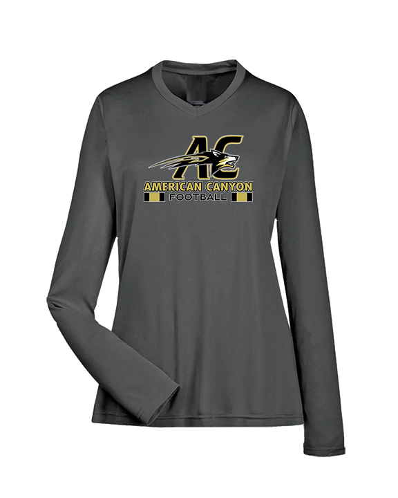 American Canyon HS Football Stacked - Womens Performance Longsleeve