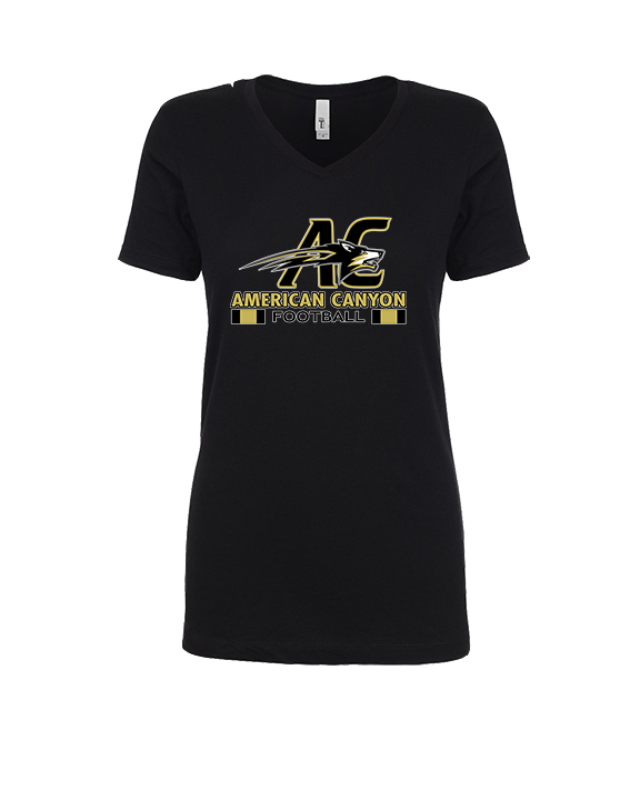 American Canyon HS Football Stacked - Womens Vneck