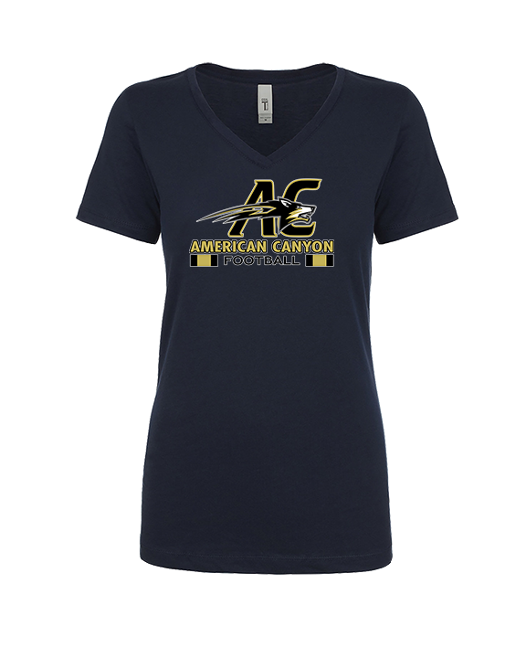 American Canyon HS Football Stacked - Womens Vneck