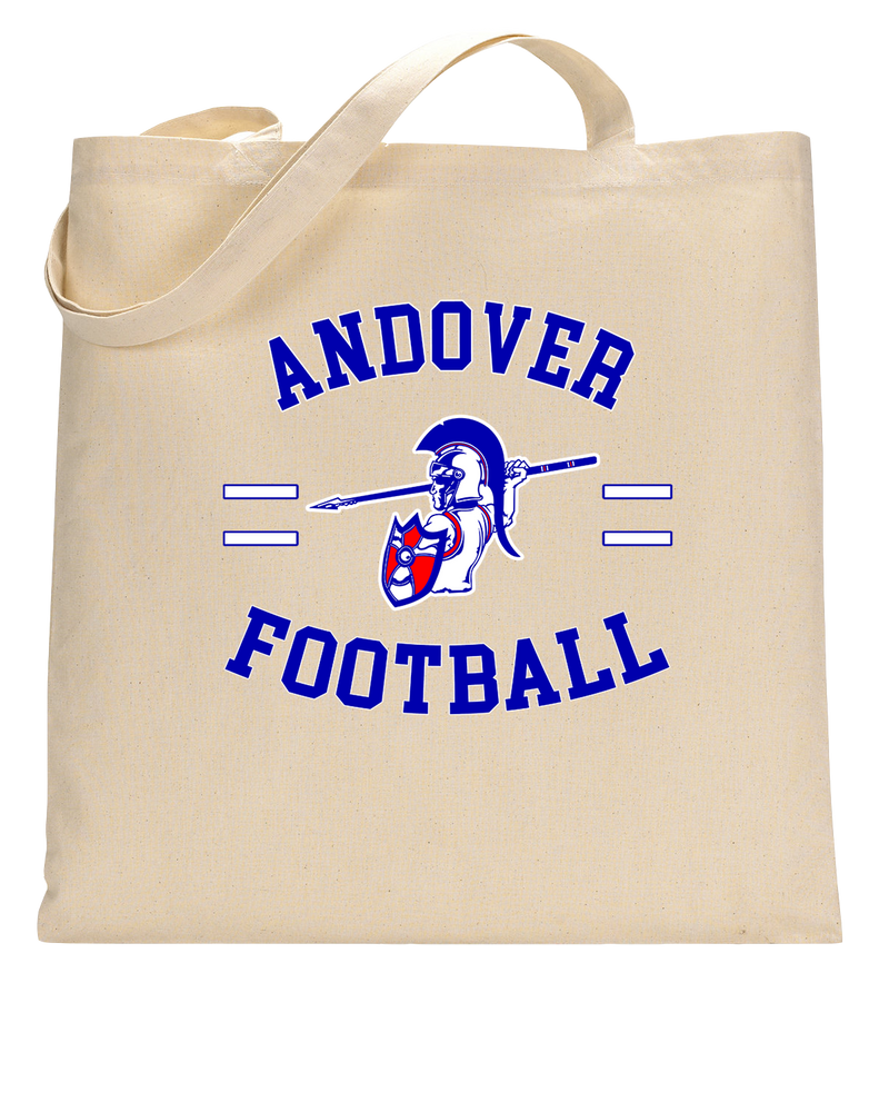 Andover HS  Football Curve - Tote Bag