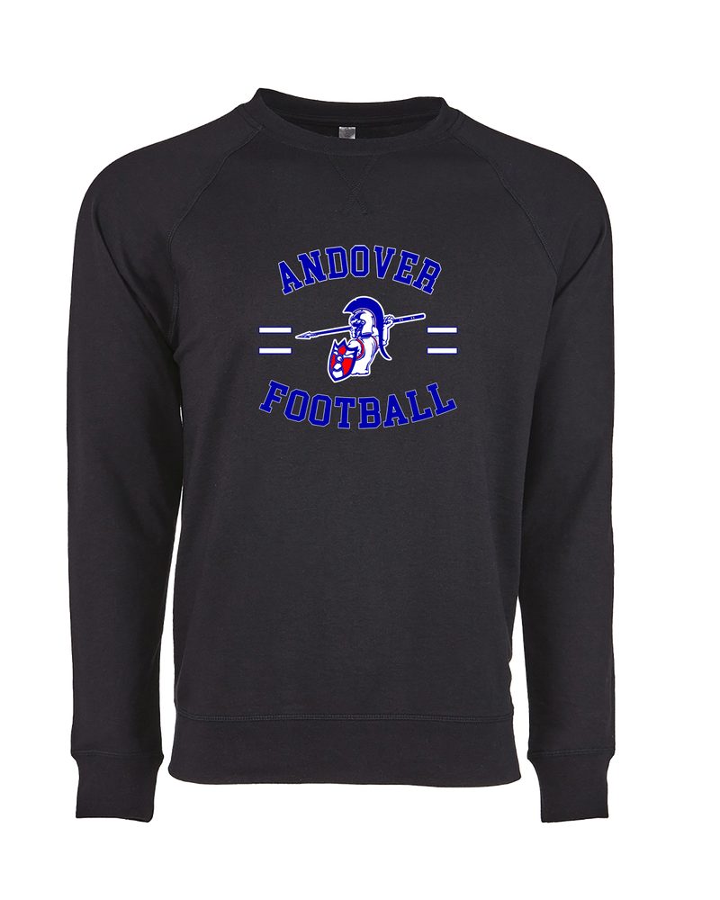 Andover HS  Football Curve - Crewneck Sweatshirt