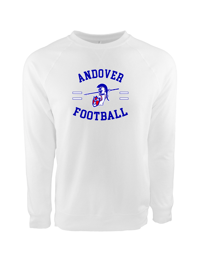 Andover HS  Football Curve - Crewneck Sweatshirt