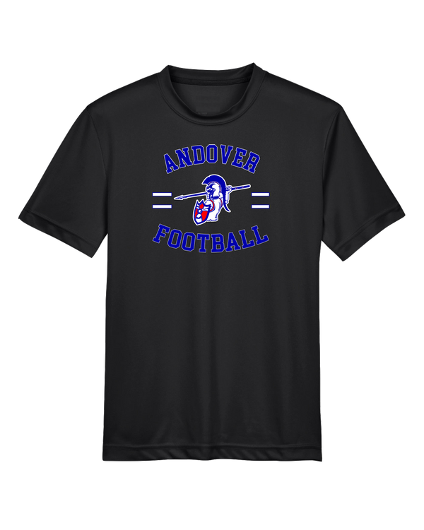 Andover HS  Football Curve - Youth Performance T-Shirt
