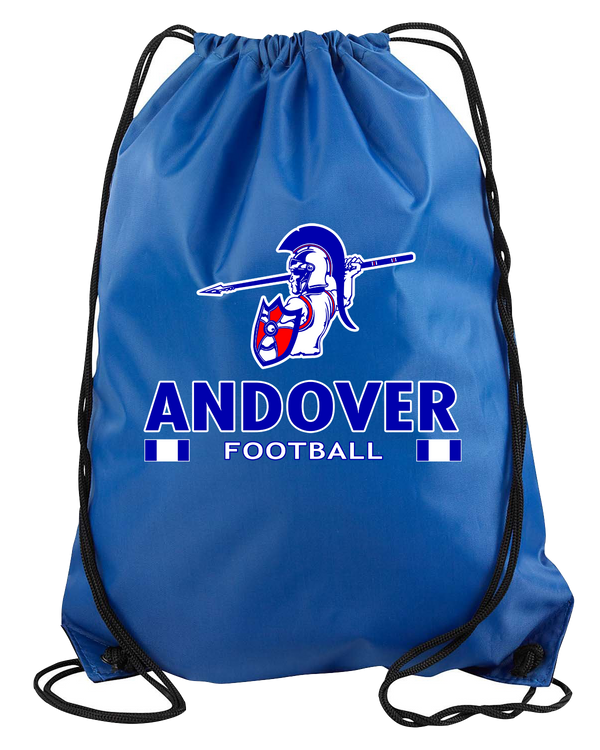 Andover HS  Football Stacked - Drawstring Bag