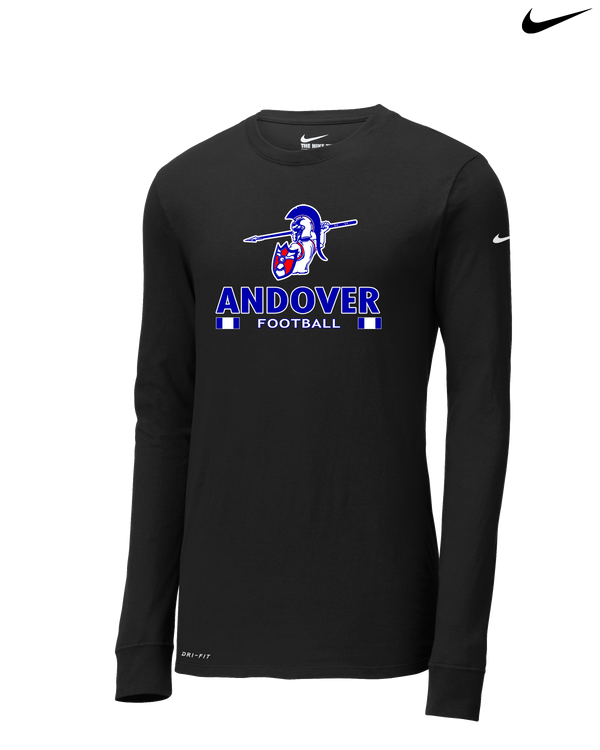Andover HS  Football Stacked - Nike Dri-Fit Poly Long Sleeve