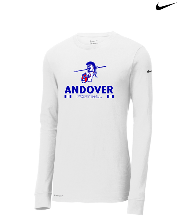 Andover HS  Football Stacked - Nike Dri-Fit Poly Long Sleeve