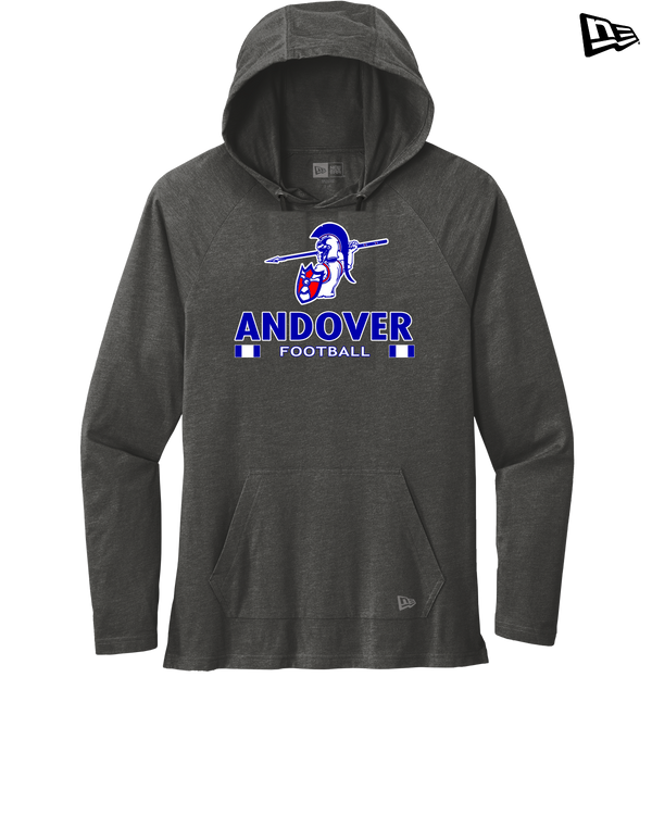 Andover HS  Football Stacked - New Era Tri Blend Hoodie