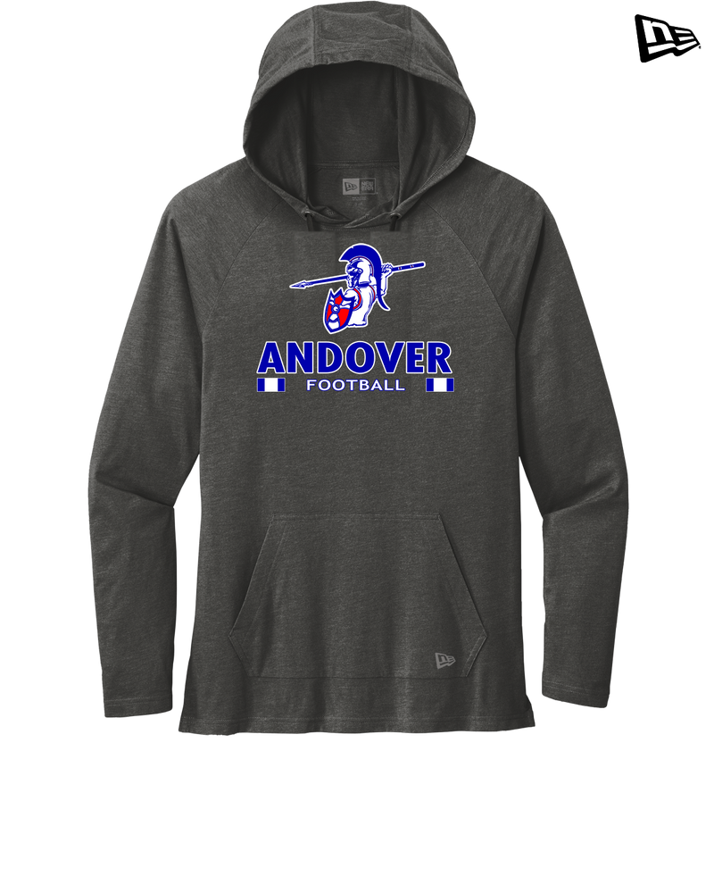 Andover HS  Football Stacked - New Era Tri Blend Hoodie