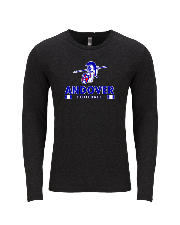 Andover HS  Football Stacked - Tri Blend Long Sleeve