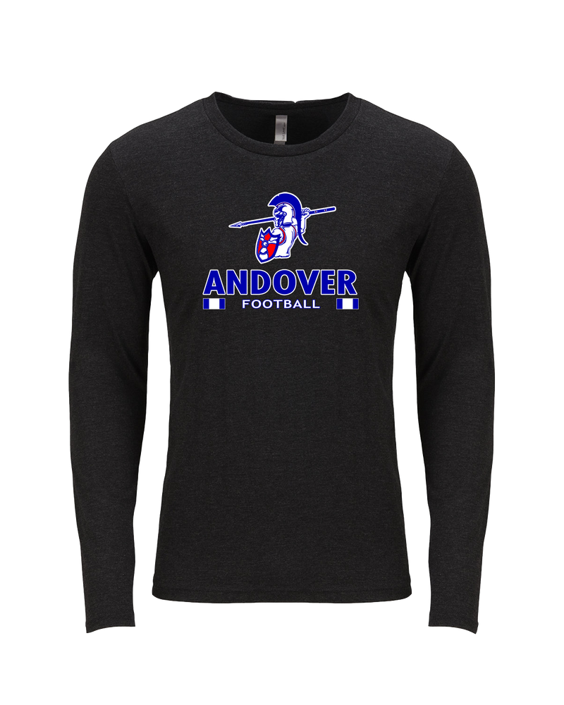 Andover HS  Football Stacked - Tri Blend Long Sleeve