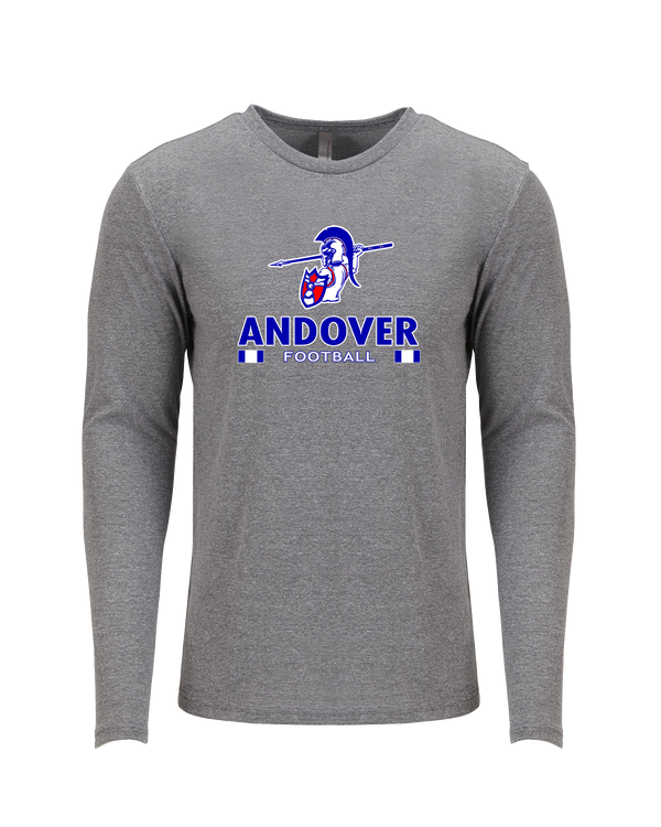 Andover HS  Football Stacked - Tri Blend Long Sleeve