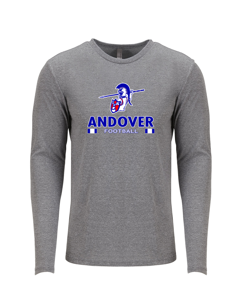 Andover HS  Football Stacked - Tri Blend Long Sleeve