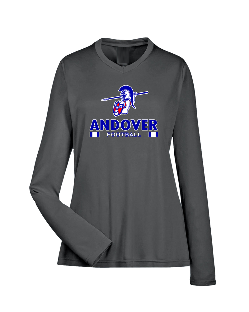 Andover HS  Football Stacked - Womens Performance Long Sleeve