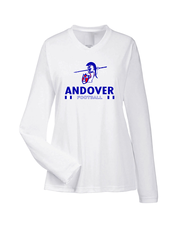 Andover HS  Football Stacked - Womens Performance Long Sleeve