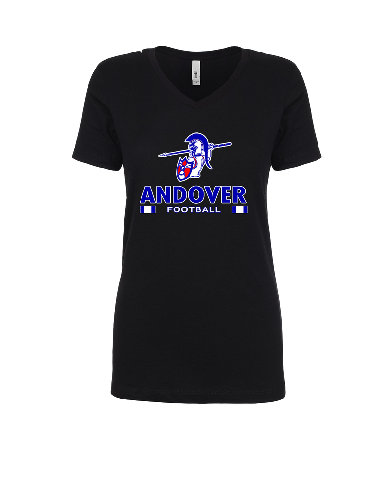 Andover HS  Football Stacked - Womens V-Neck