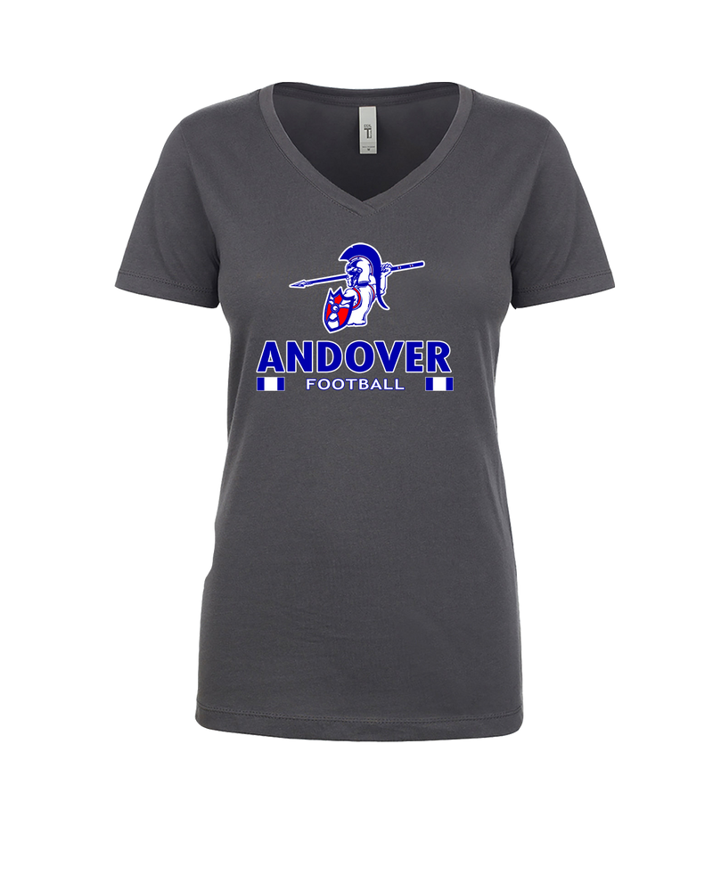 Andover HS  Football Stacked - Womens V-Neck
