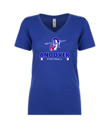 Andover HS  Football Stacked - Womens V-Neck