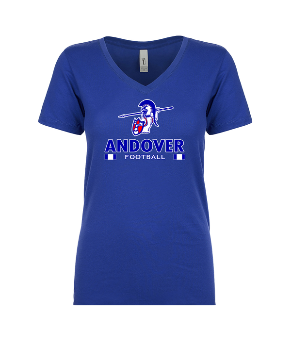 Andover HS  Football Stacked - Womens V-Neck