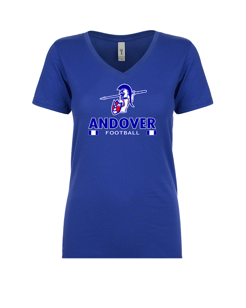 Andover HS  Football Stacked - Womens V-Neck
