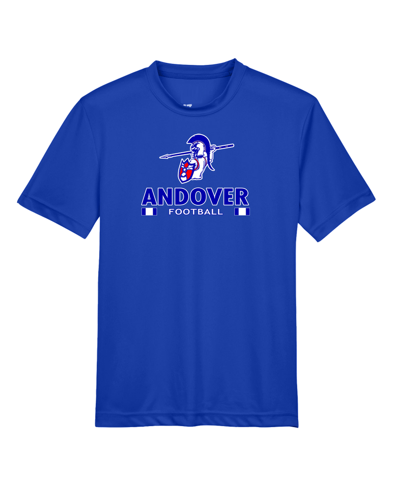 Andover HS  Football Stacked - Youth Performance T-Shirt