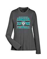 Atlantic Collegiate Academy Football Stamp - Womens Performance Longsleeve
