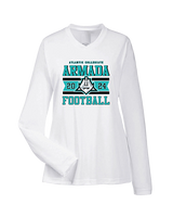 Atlantic Collegiate Academy Football Stamp - Womens Performance Longsleeve