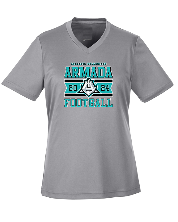 Atlantic Collegiate Academy Football Stamp - Womens Performance Shirt
