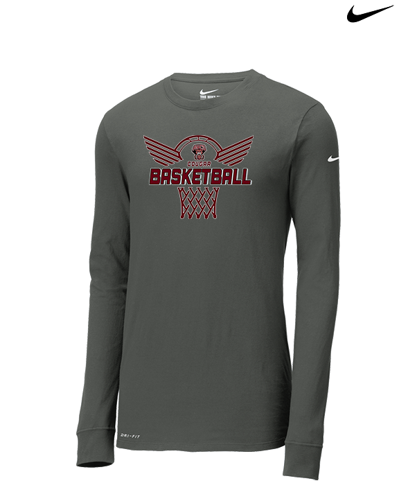 Auburn Hills Christian School Boys Basketball Nothing But Net - Mens Nike Longsleeve