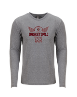 Auburn Hills Christian School Boys Basketball Nothing But Net - Tri-Blend Long Sleeve