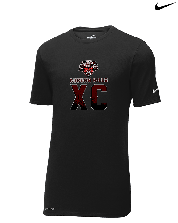 Auburn Hills Christian School Cross Country XC Splatter - Mens Nike Cotton Poly Tee