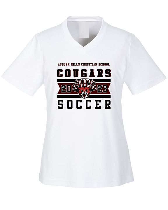 Auburn Hills Christian School Soccer Stamp - Womens Performance Shirt