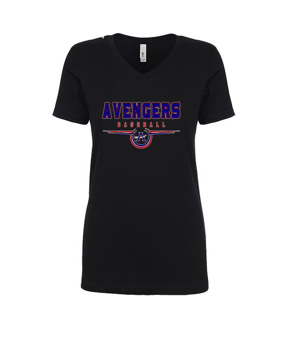 Avengers Baseball Design - Womens Vneck